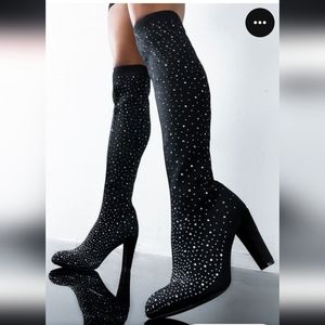 Thigh high studded boots!